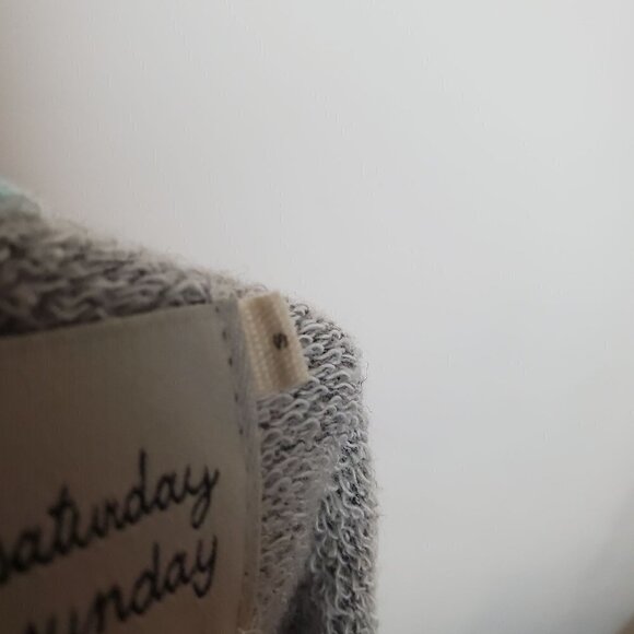 Anthropologie Saturday Sunday Small Peplum Cropped Top blouse Gray Terry Cloth - Picture 4 of 7